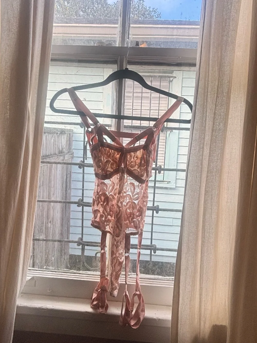 solstice intimates lace harness thong bodysuit - Picture 3 of 5
